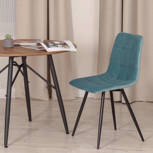 Стул CHILLY (mod. 7095-1) ткань/металл, 45x53х88 см, высота до сиденья 50 см, мятный barkhat 88/черный фото № 10