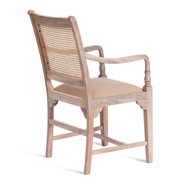 Кресло Secret De Maison RIVIERA (mod.2373) дерево манго/ткань/тростник, 55х45х95 см, white wash/натуральный фото № 3