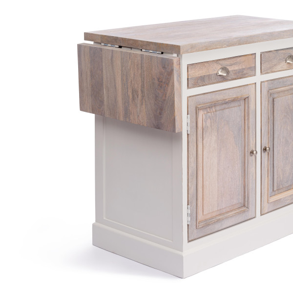 Кухонный остров Secret De Maison RIVIERA ( mod.2328N ) дерево манго, 100х80х95 см, Antique white/white wash фото № 9