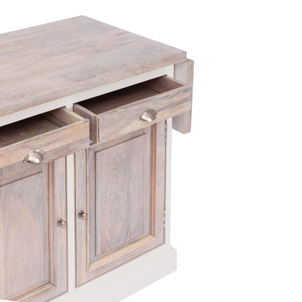 Кухонный остров Secret De Maison RIVIERA ( mod.2328N ) дерево манго, 100х80х95 см, Antique white/white wash фото № 6