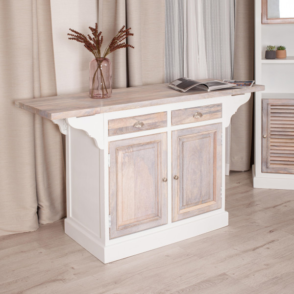 Кухонный остров Secret De Maison RIVIERA ( mod.2328N ) дерево манго, 100х80х95 см, Antique white/white wash фото № 11