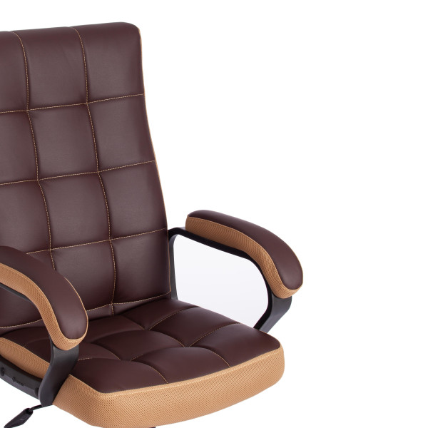 Кресло TRENDY (22) кож/зам/ткань, коричневый/бронзовый, 36-36/21 фото № 11