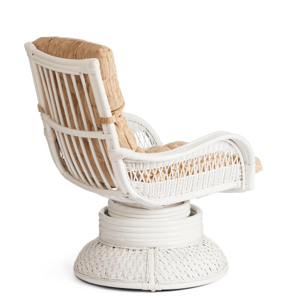 Кресло-качалка из ротанга «Андреа релакс медиум» (Andrea relax medium) + Подушка (TCH White) фото № 5