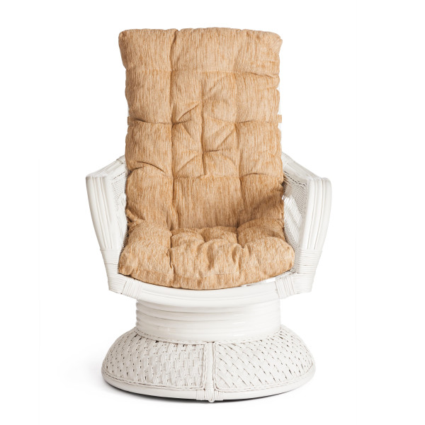 Кресло-качалка из ротанга «Андреа релакс медиум» (Andrea relax medium) + Подушка (TCH White) фото № 7