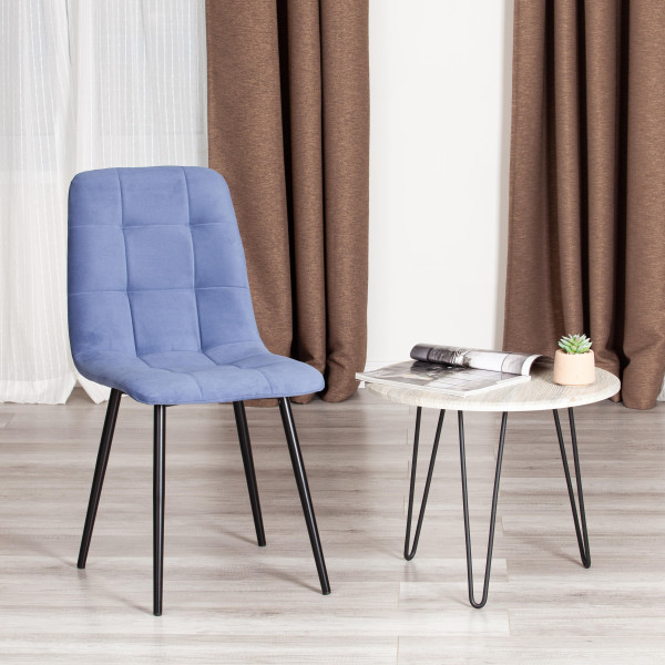 Стул CHILLY MAX  Велюр/металл , 45 х 54 х 90 см , серо-голубой/черный фото № 11