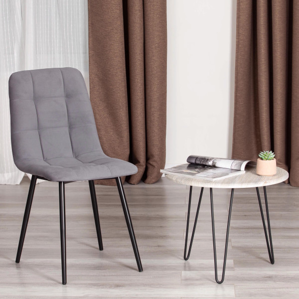 Стул CHILLY MAX  Велюр/металл , 45 х 54 х 90 см , темно-серый/черный фото № 11