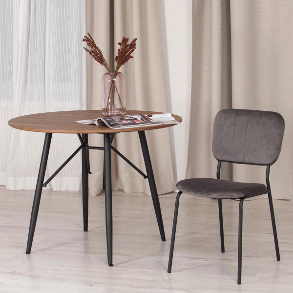 Стул CAROL (mod. UC06) металл, вельвет, 45 х 56 х 82 см, Light grey (светло-серый) HLR24 / черный фото № 8