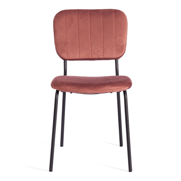 Стул CAROL (mod. UC06) металл, вельвет, 45 х 56 х 82 см, Coral (коралловый) HLR44 / черный фото № 5