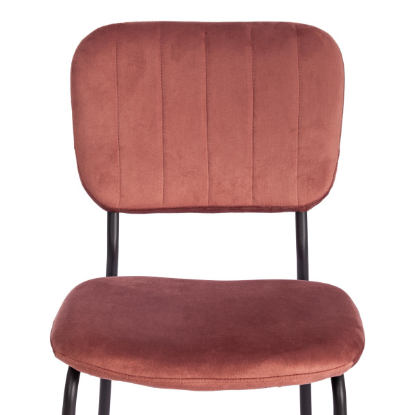 Стул CAROL (mod. UC06) металл, вельвет, 45 х 56 х 82 см, Coral (коралловый) HLR44 / черный фото № 6
