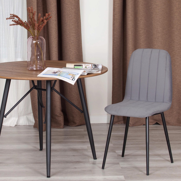 Стул ARC  Велюр/металл , 46 х 52 х 88 см, темно-серый/черный фото № 9