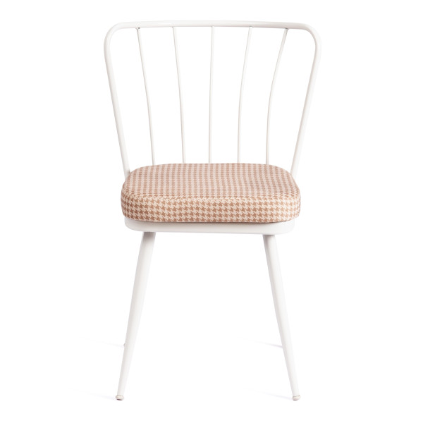 Стул YANIS (mod. 983) металл/ткань,  42.5 х 50.5 х 82.5 см, бело-коричневая клетка фото № 5