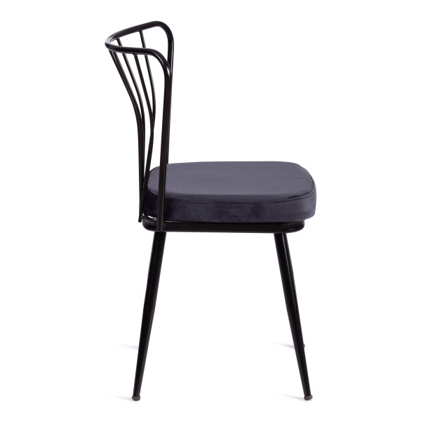 Стул YANIS (mod. 182) металл/вельвет,  42.5 х 50.5 х 82.5 см, black (чёрный) BF-16 фото № 2