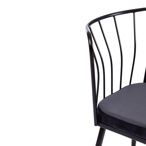 Стул YANIS (mod. 182) металл/вельвет,  42.5 х 50.5 х 82.5 см, black (чёрный) BF-16 фото № 7