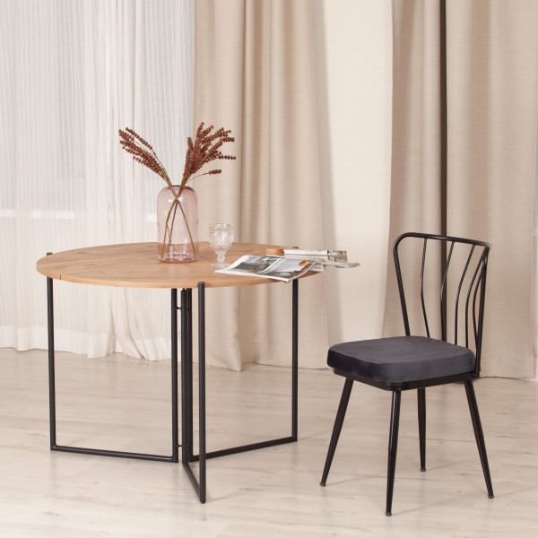 Стул YANIS (mod. 182) металл/вельвет,  42.5 х 50.5 х 82.5 см, black (чёрный) BF-16 фото № 9