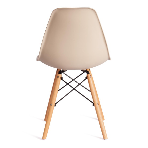 Стул CINDY (EAMES) (mod. 1801) дерево бук/металл/сиденье пластик, 45x51x82 см, Beige (Бежевый) фото № 4