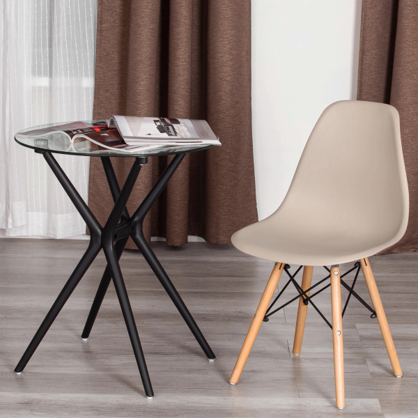 Стул CINDY (EAMES) (mod. 1801) дерево бук/металл/сиденье пластик, 45x51x82 см, Beige (Бежевый) фото № 9