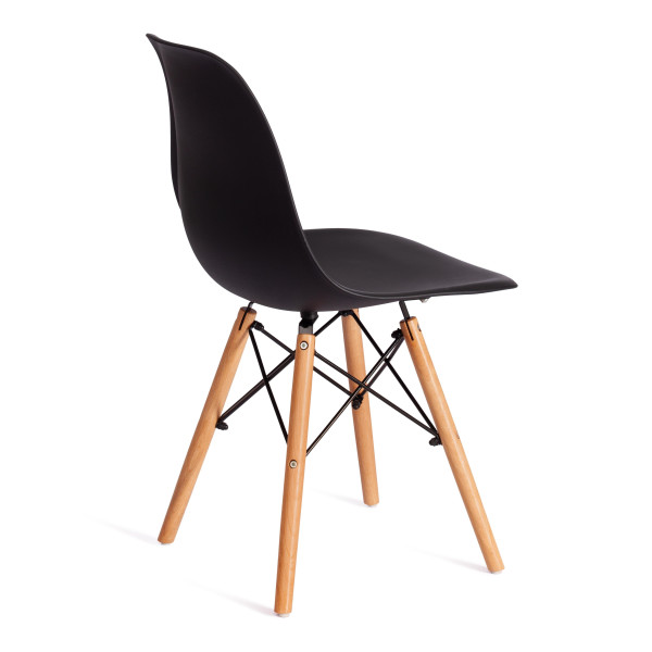 Стул CINDY (EAMES) (mod. 1801) дерево бук/металл/сиденье пластик, 45x51x82 см, Black (черный) фото № 2