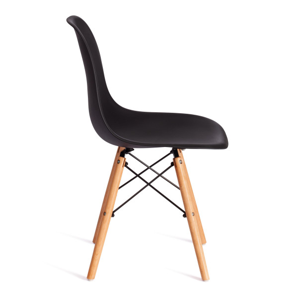 Стул CINDY (EAMES) (mod. 1801) дерево бук/металл/сиденье пластик, 45x51x82 см, Black (черный) фото № 3