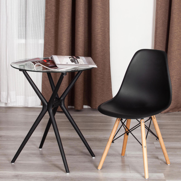 Стул CINDY (EAMES) (mod. 1801) дерево бук/металл/сиденье пластик, 45x51x82 см, Black (черный) фото № 9