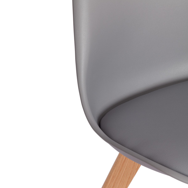 Стул TULIP (mod. 73-1) дерево/пластик/экокожа, 47,5x55x80 см, серый фото № 7