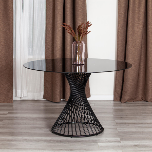 Стол BERTOIA (mod. GT21) металл/стекло, 120 х 120 х 75 см, Black (черный) фото № 5