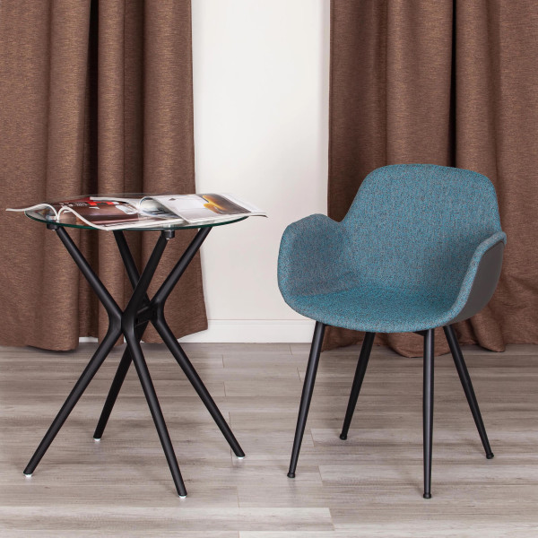 Стул VALENTINO (mod. PC45-2) металл/экокожа/ткань, 55 х 58 х 81 см, Turquoise (бирюзовый)/Grey (серый)/чёрный фото № 10