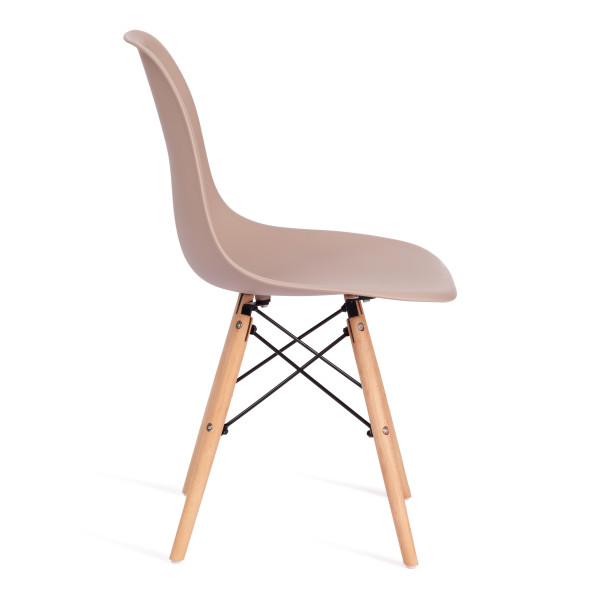 Стул CINDY (EAMES) (mod. 001) дерево бук/металл/сиденье пластик, 51x46x82см, бежевый / beige фото № 2