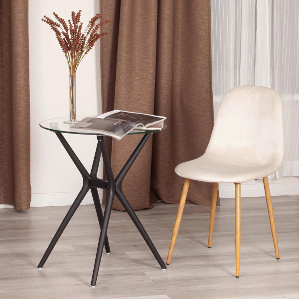 Стул BREEZE (mod. 4724) вельвет/металл, 44 х 53 х 87 см, Light beige (светло-бежевый) HLR1 / натуральный фото № 9