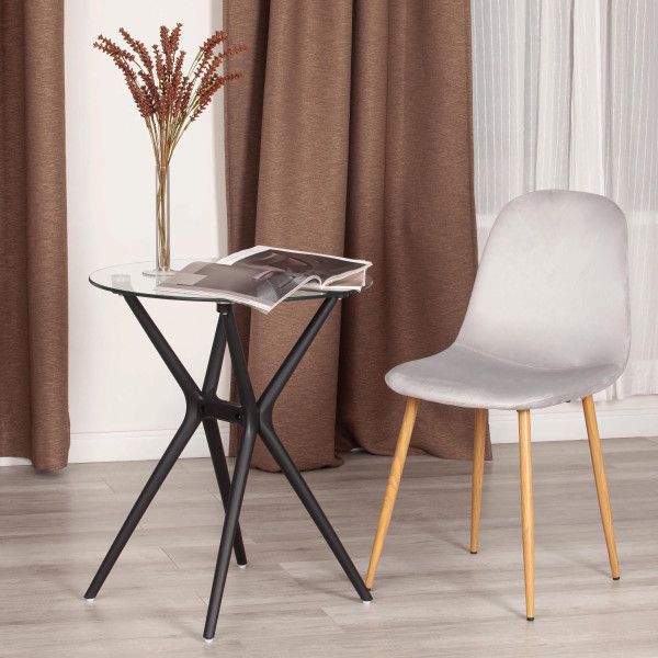 Стул BREEZE (mod. 4724) вельвет/металл, 44 х 53 х 87 см, Light grey (светло-серый) HLR14 / натуральный фото № 9