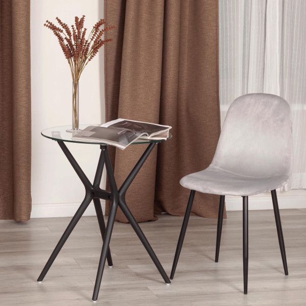 Стул BREEZE (mod. 4724) вельвет/металл, 44 х 53 х 87 см, Light grey (светло-серый) HLR14 / черный фото № 10