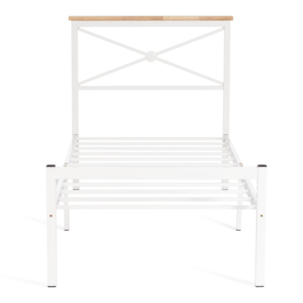 Кровать Iris (mod.9311) дерево гевея/металл, 90*200 см (Single bed), Белый (White) фото № 4
