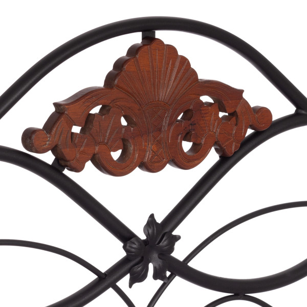 Кровать Federica (mod. AT-881) дерево гевея/металл, 160*200 см (Queen bed), красный дуб/черный фото № 7