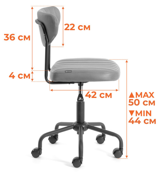 Кресло SLIM иск. кожа, Grey (Cерый) фото № 13