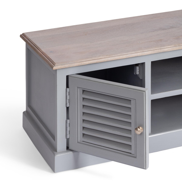 TV тумба Secret De Maison BRIGHTON ( mod.DA-2141 ) дерево акации/МДФ, 133х45х45 см, Antique grey/grey wash фото № 6