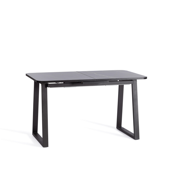 Стол MALTIDO ЛДСП/HPL/металл, 130 х 75+30 х 75 см, Мрамор чёрный/чёрный фото № 4