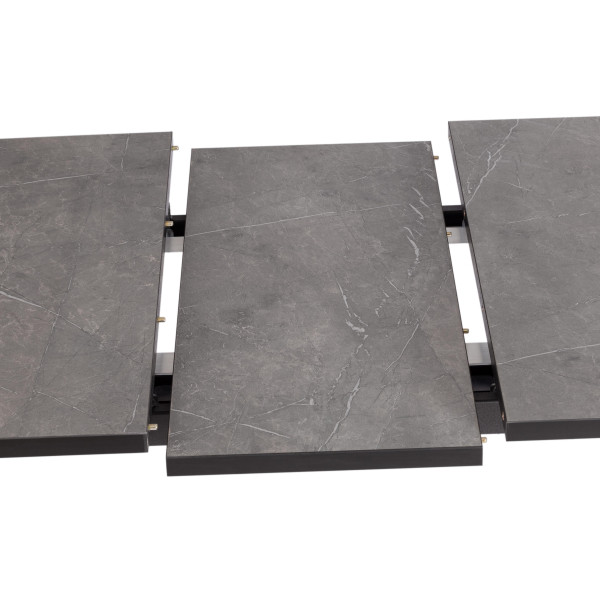 Стол MALTIDO ЛДСП/HPL/металл, 130 х 75+30 х 75 см, Гранит тёмный/чёрный фото № 9