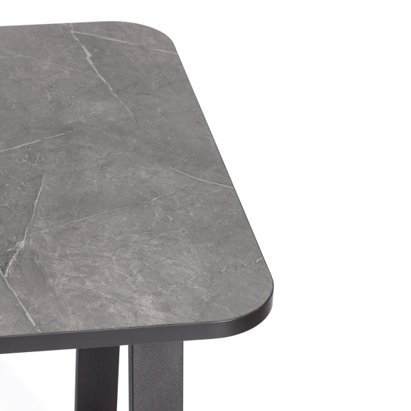 Стол MALTIDO ЛДСП/HPL/металл, 130 х 75+30 х 75 см, Гранит тёмный/чёрный фото № 11