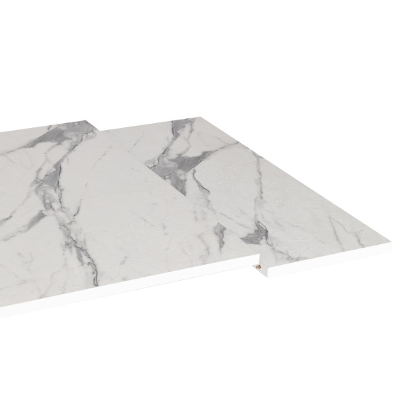 Стол VIGO ЛДСП/HPL/металл,  120 x 80 x 30 х 30 х 75 см, Мрамор светлый/белый фото № 9