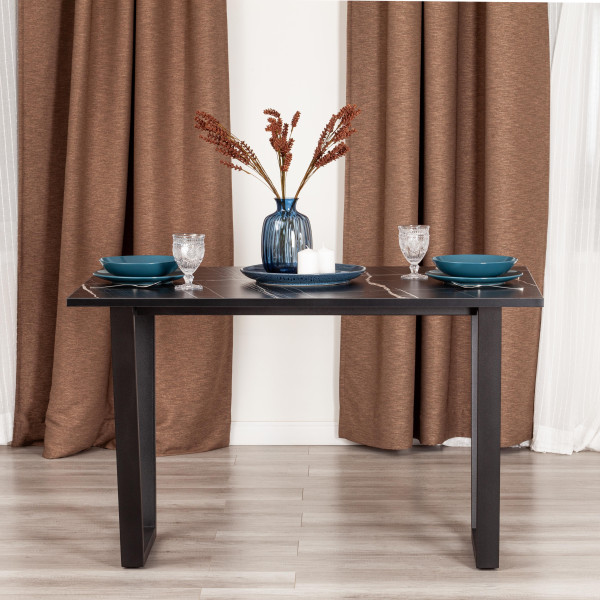 Стол COSTA ЛДСП/HPL/металл,  120 х 80 х 75 см, Мрамор чёрный/чёрный фото № 8