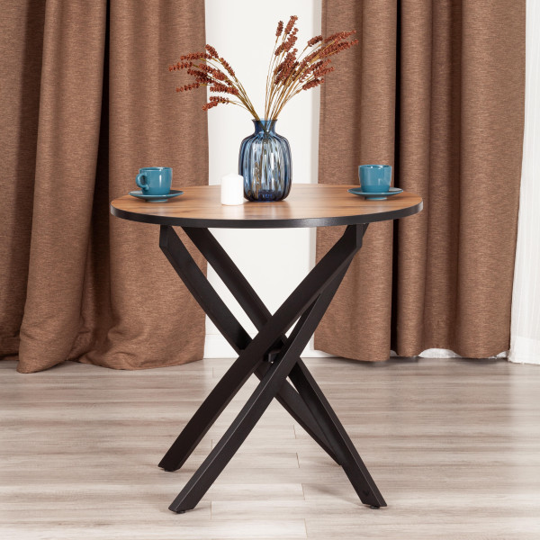 Стол MANZANA ЛДСП/HPL/металл, 80 х 80 х 75 см, Дуб Вотан/чёрный фото № 5