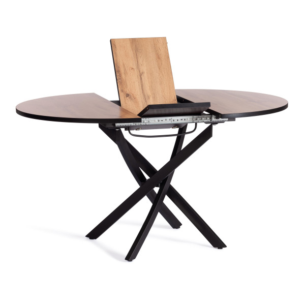 Стол MANZANA ЛДСП/HPL/металл, 100 х 100+30 х 75 см, Дуб Вотан/чёрный фото № 4