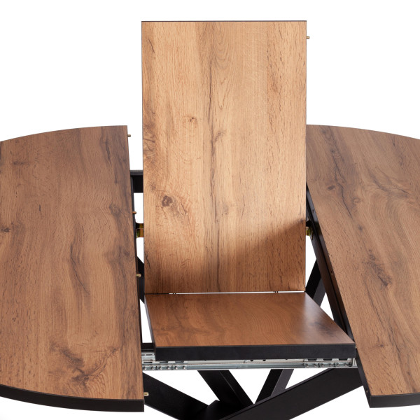 Стол MANZANA ЛДСП/HPL/металл, 100 х 100+30 х 75 см, Дуб Вотан/чёрный фото № 8