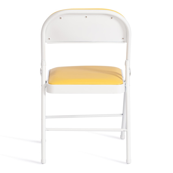 Стул складной FOLDER (mod. 3022G) каркас: металл, сиденье/спинка: экокожа, 46.5 х 47.5 х 79 см, yellow (желтый) / white (белый) фото № 4