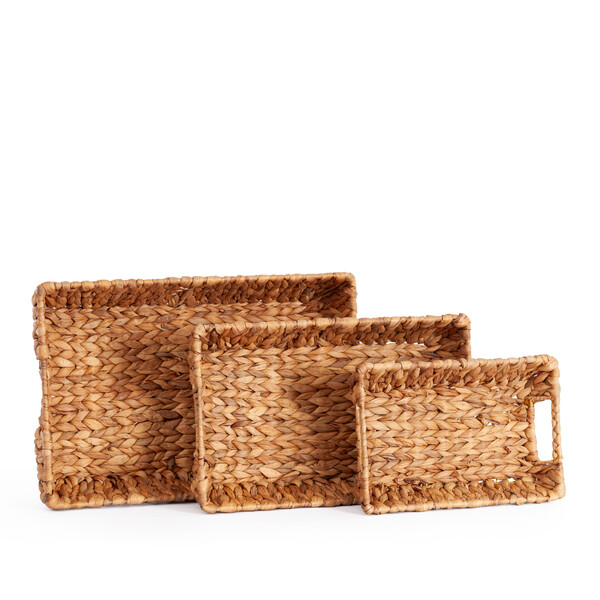 Набор подносов Secret De Maison ARANI ( mod. LS-0123 )  гиацинт (водяной), 45 х 30 х 8 см, 40 х 25 х 7 см, 30 х 20 х 6 см, бежевый фото № 2