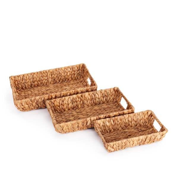 Набор подносов Secret De Maison ARANI ( mod. LS-0123 )  гиацинт (водяной), 45 х 30 х 8 см, 40 х 25 х 7 см, 30 х 20 х 6 см, бежевый фото № 3