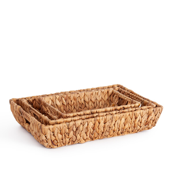 Набор подносов Secret De Maison ARANI ( mod. LS-0123 )  гиацинт (водяной), 45 х 30 х 8 см, 40 х 25 х 7 см, 30 х 20 х 6 см, бежевый фото № 4