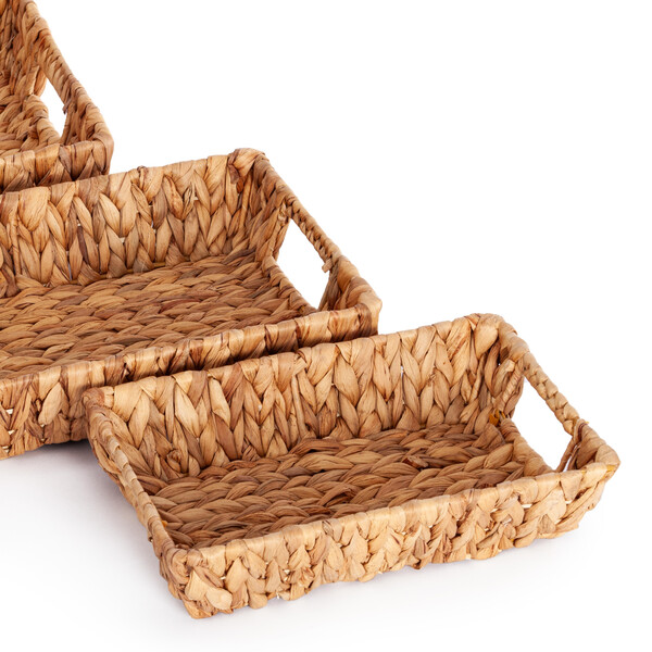 Набор подносов Secret De Maison ARANI ( mod. LS-0123 )  гиацинт (водяной), 45 х 30 х 8 см, 40 х 25 х 7 см, 30 х 20 х 6 см, бежевый фото № 7