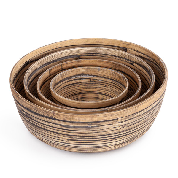 Набор чаш Secret De Maison VINZ ( mod. LS-0186 )  бамбук, 30 х 30 х 12 см , 25 х 25 х 10 см, 20 х 20 х 8 см,, бежевый фото № 3