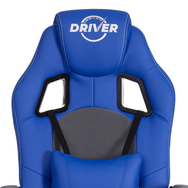 Кресло DRIVER (22) кож/зам/ткань, синий/серый, 36-39/TW-12 фото № 7