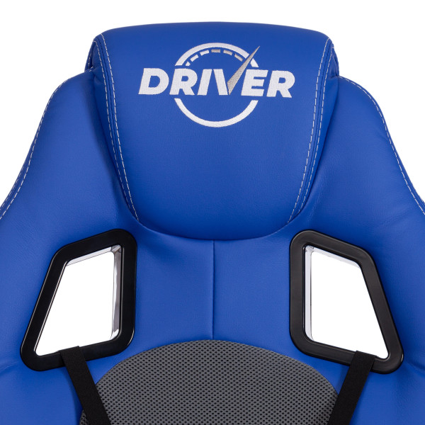 Кресло DRIVER (22) кож/зам/ткань, синий/серый, 36-39/TW-12 фото № 10